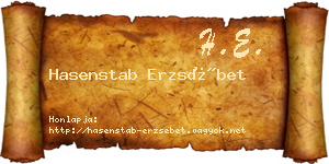 Hasenstab Erzsébet névjegykártya